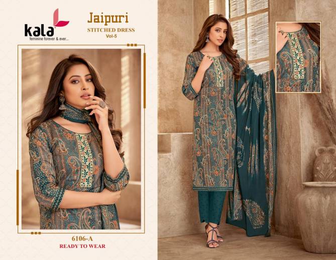 Jaipuri Vol 6 By Kala Daily Wear Cotton Printed Kurti With Bottom Dupatta Wholesale Online
